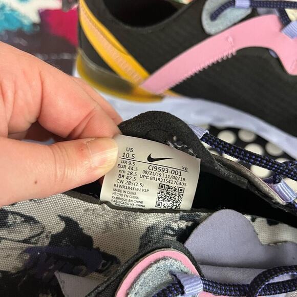 Nike Men's React Element 55 Shoes Sneakers CI9593-001 Black/Magic Flamingo 10.5 - Picture 7 of 9